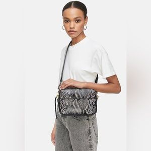 Anine Bing snakeskin boxy crossbody purse